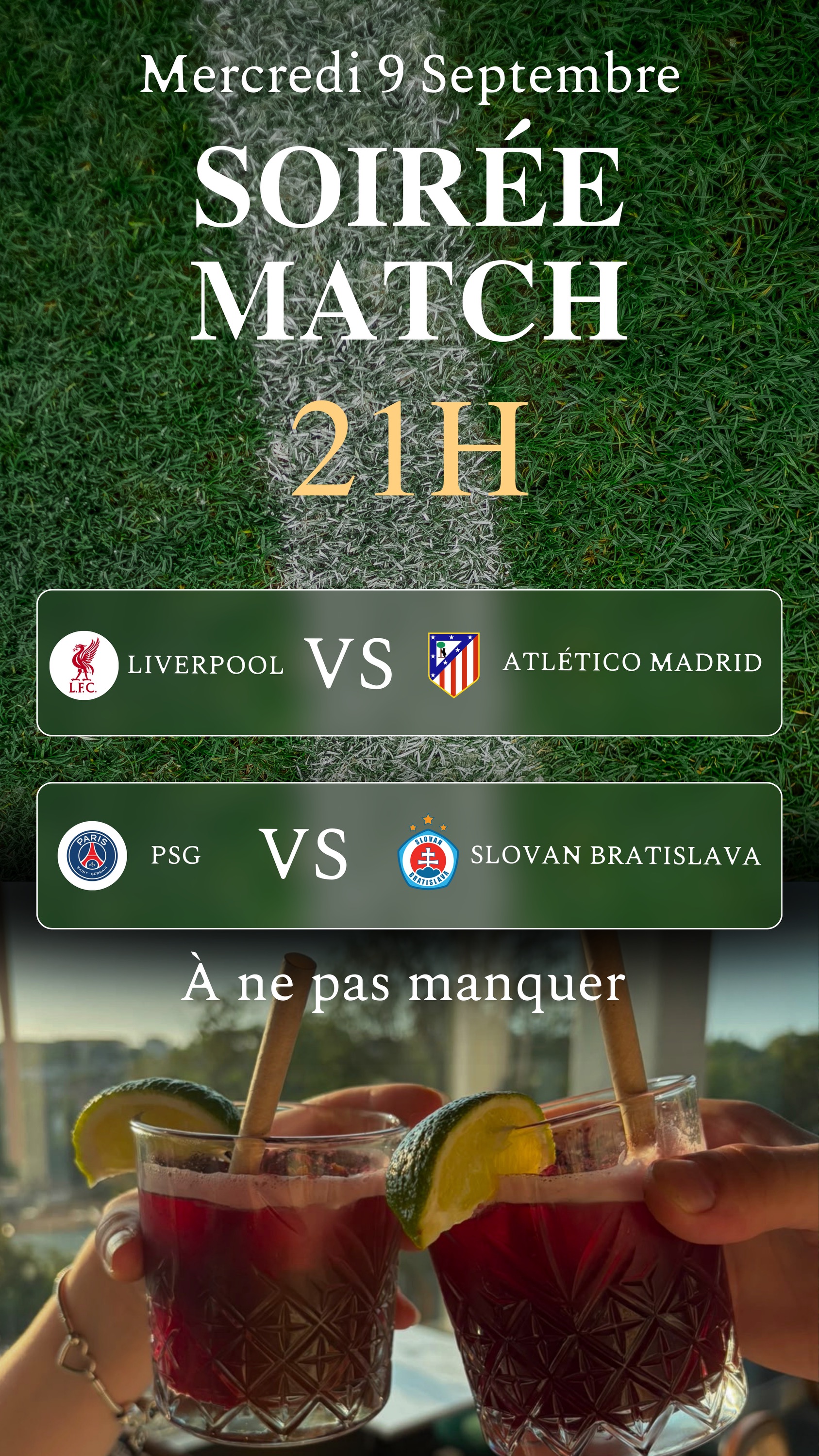 programme en image du restaurant le Rooftop